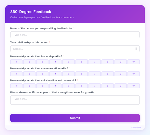 360-Degree Feedback preview