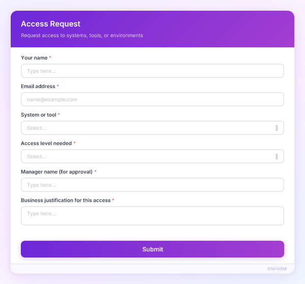 Access Request preview