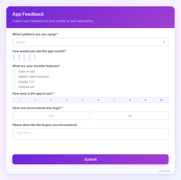 App Feedback preview