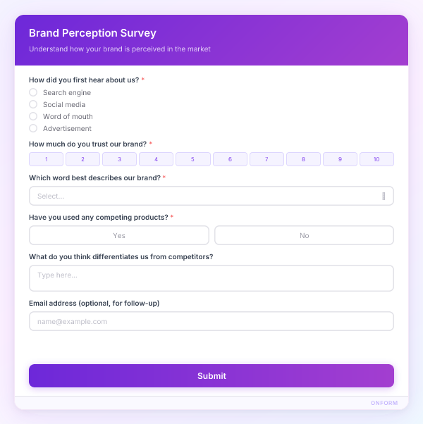 Brand Perception Survey preview