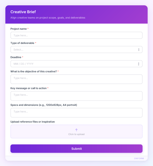 Creative Brief preview