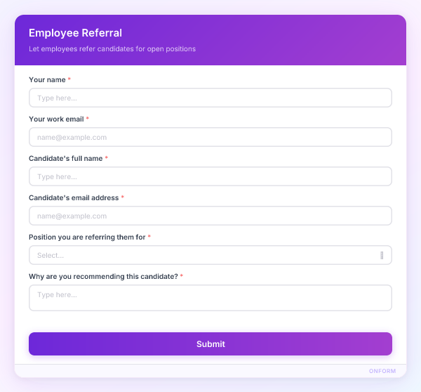 Employee Referral preview