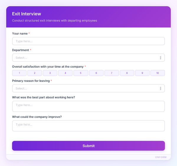 Exit Interview preview