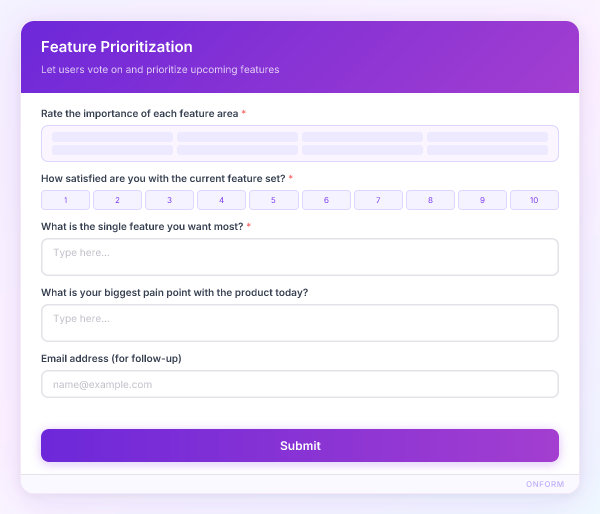 Feature Prioritization preview