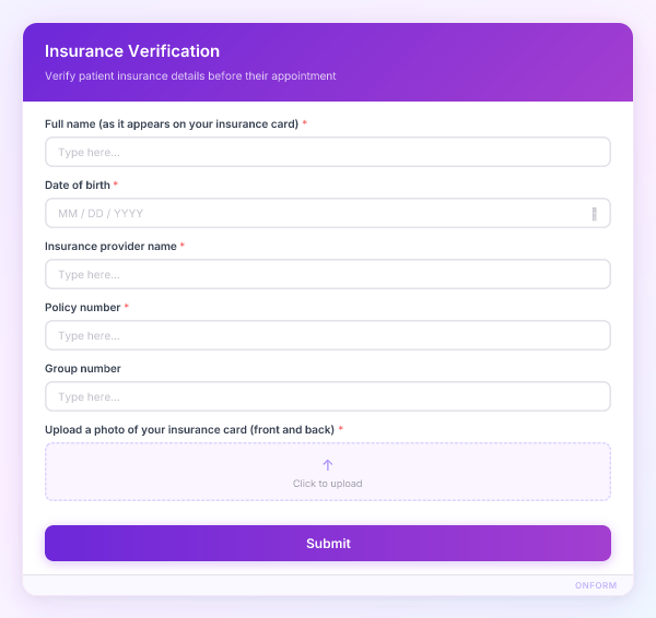 Insurance Verification preview