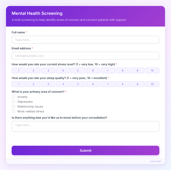 Mental Health Screening preview