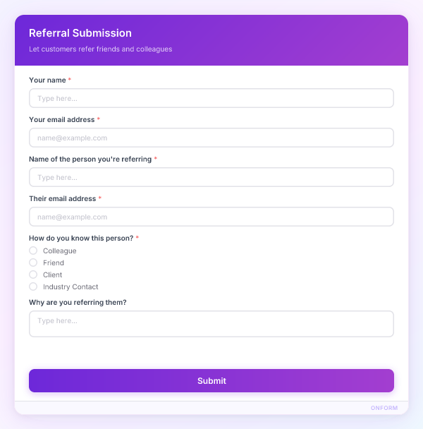 Referral Submission preview