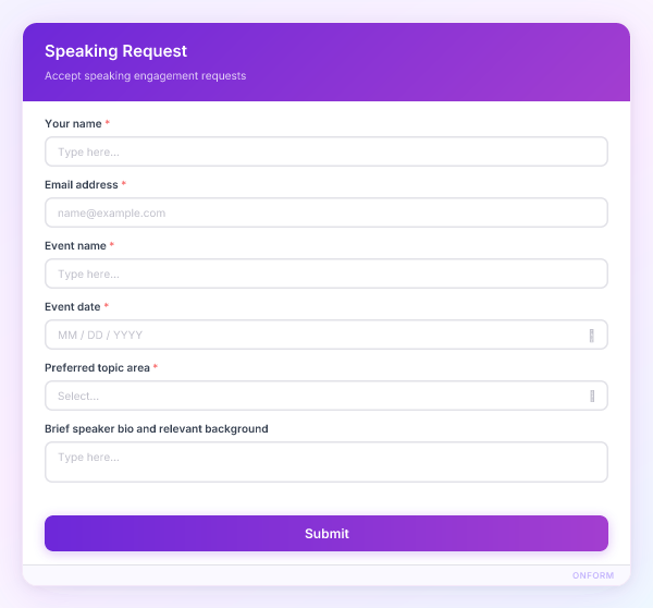 Speaking Request preview