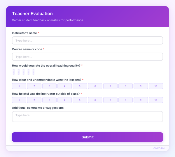 Teacher Evaluation preview